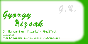 gyorgy mizsak business card